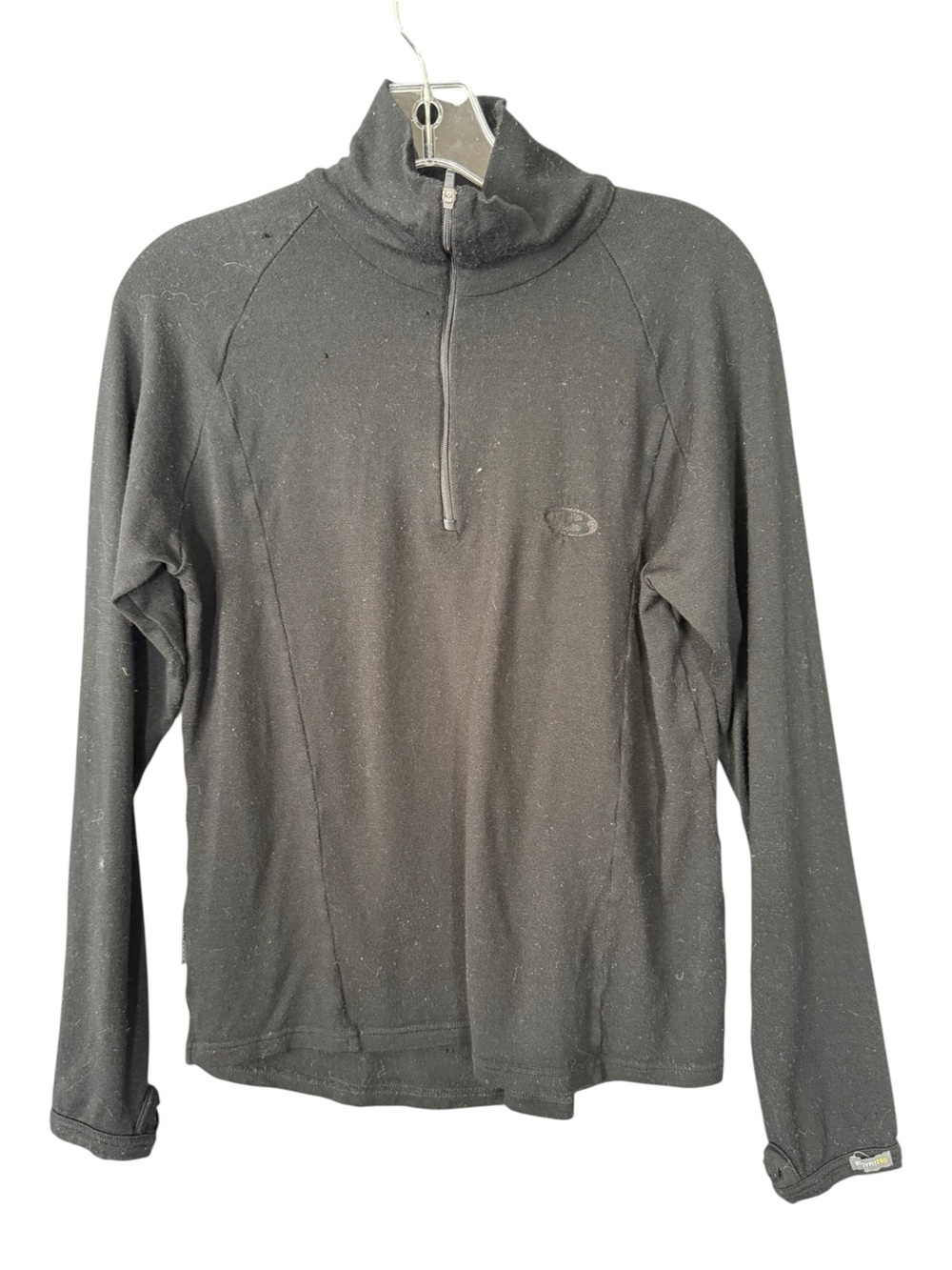 icebreaker Merino Wool Black bodyfit 260 base layer quarter zip Men's S AS IS